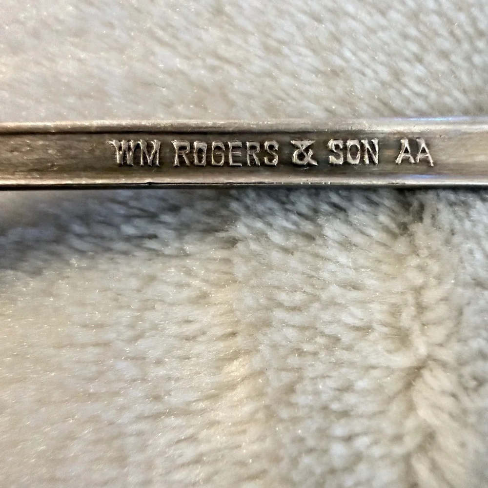 Antique WM Rogers & Son AA‎ Silverplate Bon Bon Candy Nut Serving Spoon 6